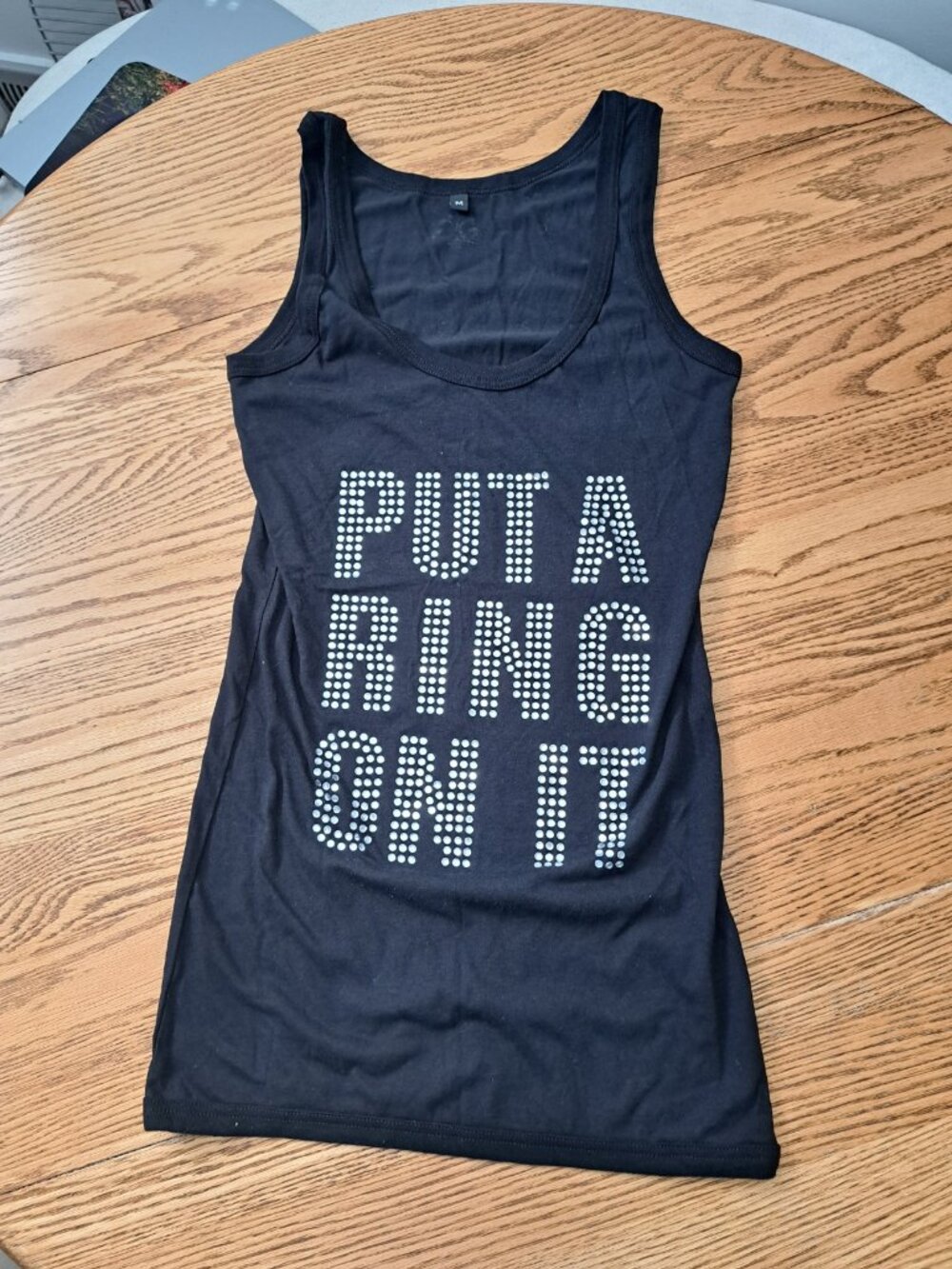 Concert Merch House of Dereon "Put a Ring On It" Goddess Gear Black Tanktop SZ M